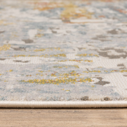 Oriental Weavers Caravan 1340W soft area rug featuring textured design in grey/ blue tones