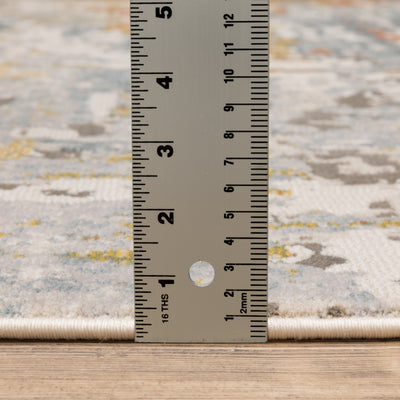 Oriental Weavers Caravan 1340W soft area rug featuring textured design in grey/ blue tones