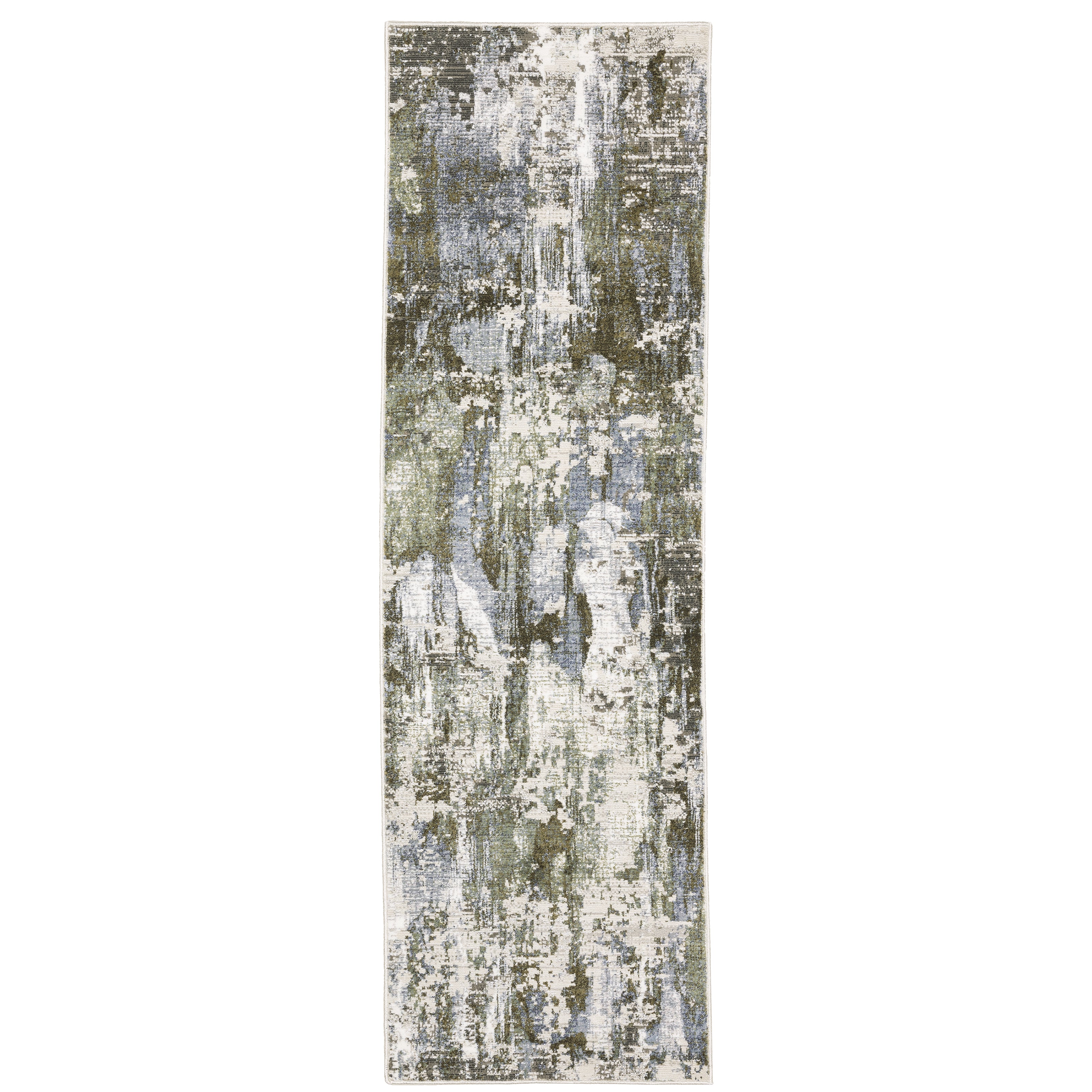 Oriental Weavers Caravan 2060F soft area rug featuring textured design in green/ blue tones