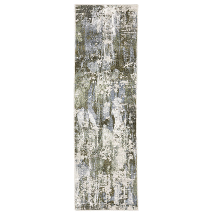 Oriental Weavers Caravan 2060F soft area rug featuring textured design in green/ blue tones