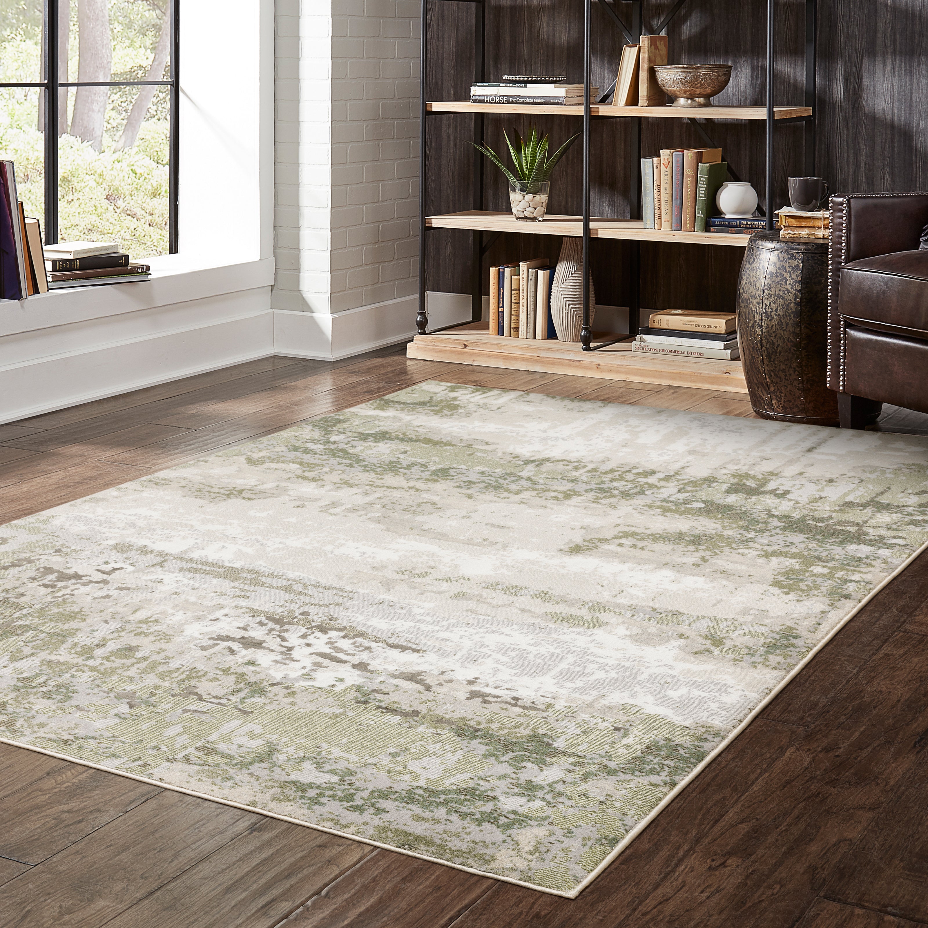 Oriental Weavers Caravan 2061W soft area rug featuring textured design in beige/ green tones