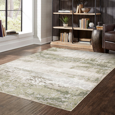 Oriental Weavers Caravan 2061W soft area rug featuring textured design in beige/ green tones
