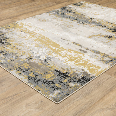Oriental Weavers Caravan 2061X soft area rug featuring textured design in grey/ gold tones