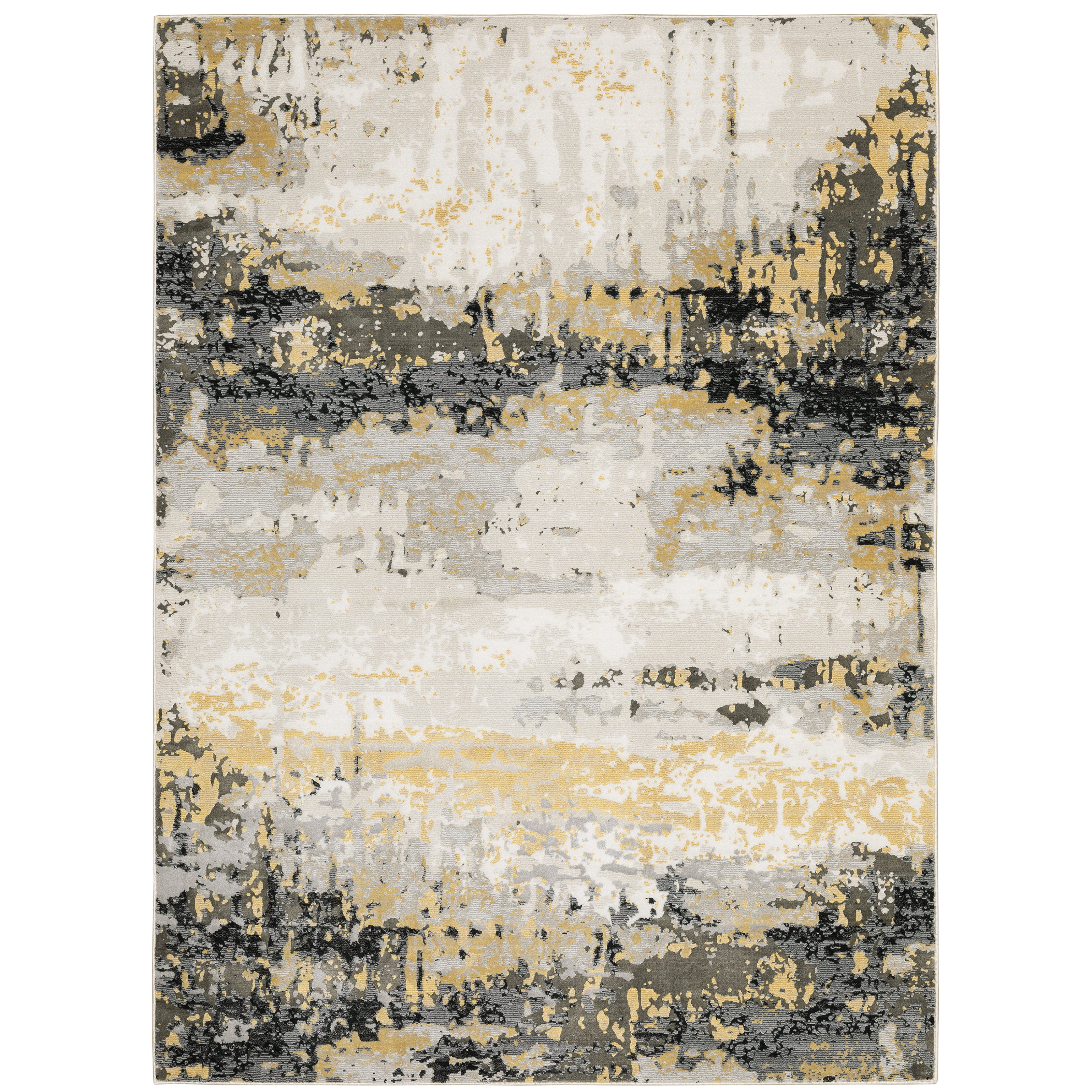 Oriental Weavers Caravan 2061X soft area rug featuring textured design in grey/ gold tones