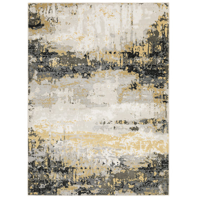 Oriental Weavers Caravan 2061X soft area rug featuring textured design in grey/ gold tones