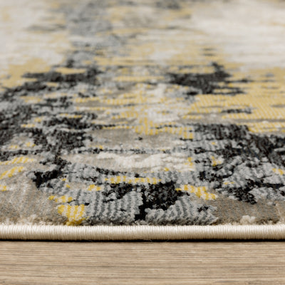 Oriental Weavers Caravan 2061X soft area rug featuring textured design in grey/ gold tones