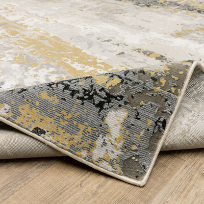 Oriental Weavers Caravan 2061X soft area rug featuring textured design in grey/ gold tones