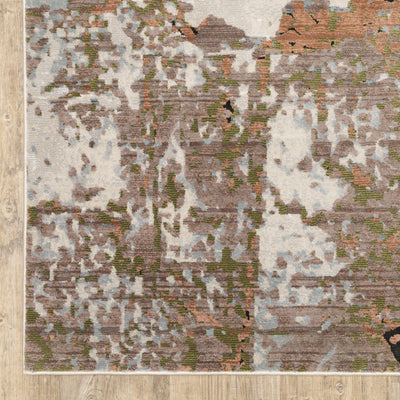 Oriental Weavers Caravan 4150Z soft modern rug featuring textured design in grey/ pink tones