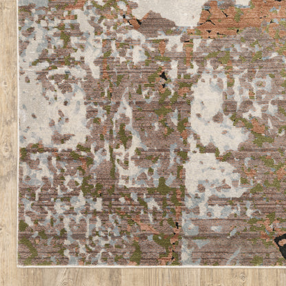 Oriental Weavers Caravan 4150Z soft modern rug featuring textured design in grey/ pink tones