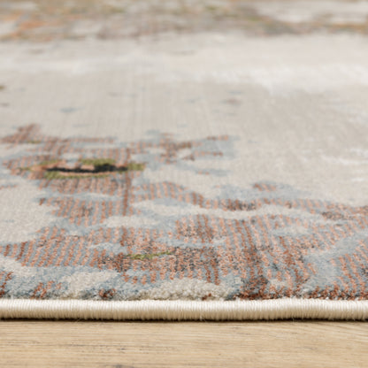 Oriental Weavers Caravan 4150Z soft modern rug featuring textured design in grey/ pink tones