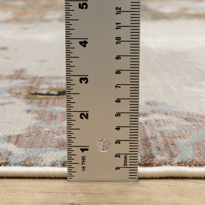 Oriental Weavers Caravan 4150Z soft modern rug featuring textured design in grey/ pink tones