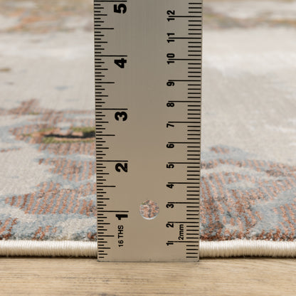 Oriental Weavers Caravan 4150Z soft modern rug featuring textured design in grey/ pink tones