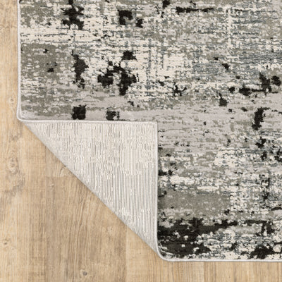 Oriental Weavers Caravan 4153Q soft area rug featuring textured design in grey/ black tones