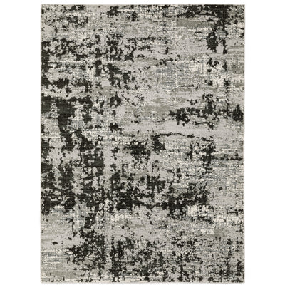 Oriental Weavers Caravan 4153Q soft area rug featuring textured design in grey/ black tones