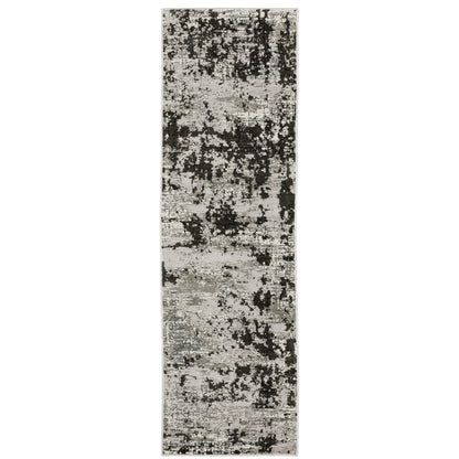 Oriental Weavers Caravan 4153Q soft area rug featuring textured design in grey/ black tones