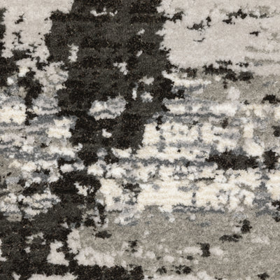 Oriental Weavers Caravan 4153Q soft area rug featuring textured design in grey/ black tones