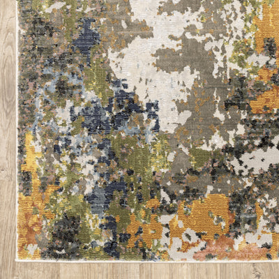 Oriental Weavers Caravan 502X8 soft area rug featuring textured design in grey/ multi tones