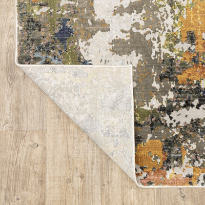 Oriental Weavers Caravan 502X8 soft area rug featuring textured design in grey/ multi tones