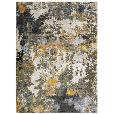 Oriental Weavers Caravan 502X8 soft area rug featuring textured design in grey/ multi tones