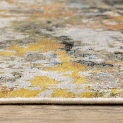 Oriental Weavers Caravan 502X8 soft area rug featuring textured design in grey/ multi tones