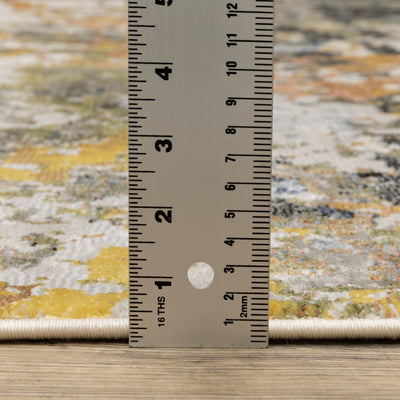 Oriental Weavers Caravan 502X8 soft area rug featuring textured design in grey/ multi tones