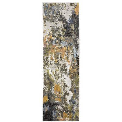Oriental Weavers Caravan 502X8 soft area rug featuring textured design in grey/ multi tones