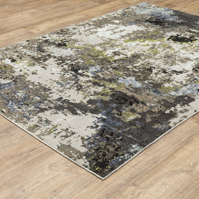 Oriental Weavers Caravan 502Z8 soft area rug featuring textured design in grey/ green tones