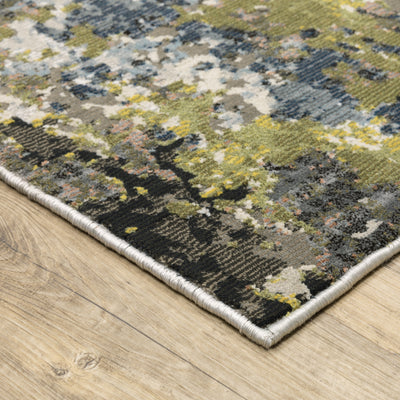 Oriental Weavers Caravan 502Z8 soft area rug featuring textured design in grey/ green tones
