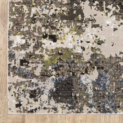 Oriental Weavers Caravan 502Z8 soft area rug featuring textured design in grey/ green tones