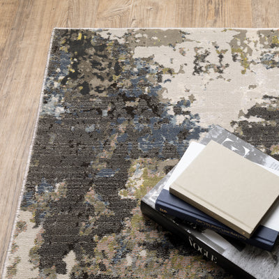 Oriental Weavers Caravan 502Z8 soft area rug featuring textured design in grey/ green tones