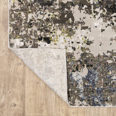 Oriental Weavers Caravan 502Z8 soft area rug featuring textured design in grey/ green tones