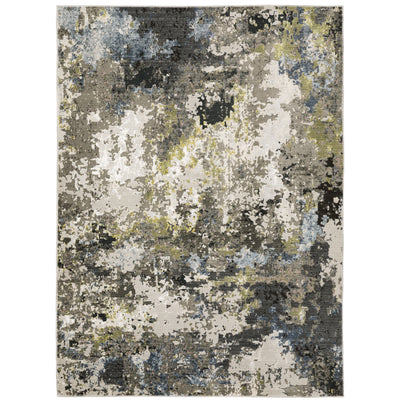 Oriental Weavers Caravan 502Z8 soft area rug featuring textured design in grey/ green tones