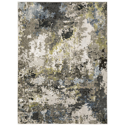Oriental Weavers Caravan 502Z8 soft area rug featuring textured design in grey/ green tones