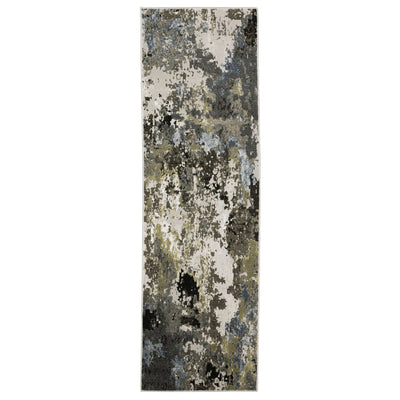 Oriental Weavers Caravan 502Z8 soft area rug featuring textured design in grey/ green tones