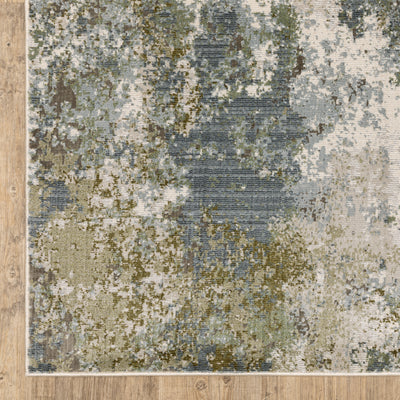 Oriental Weavers Caravan 5090E soft area rug featuring textured design in blue/ green tones