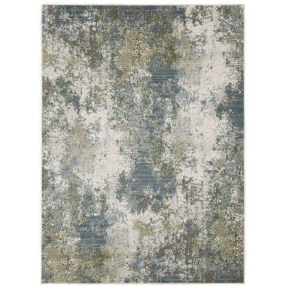 Oriental Weavers Caravan 5090E soft area rug featuring textured design in blue/ green tones