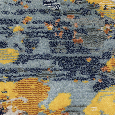 Oriental Weavers Caravan 530V8 soft area rug featuring textured design in yellow/ blue tones