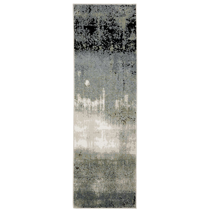 Oriental Weavers Caravan 5571H soft area rug featuring textured design in blue/ green tones