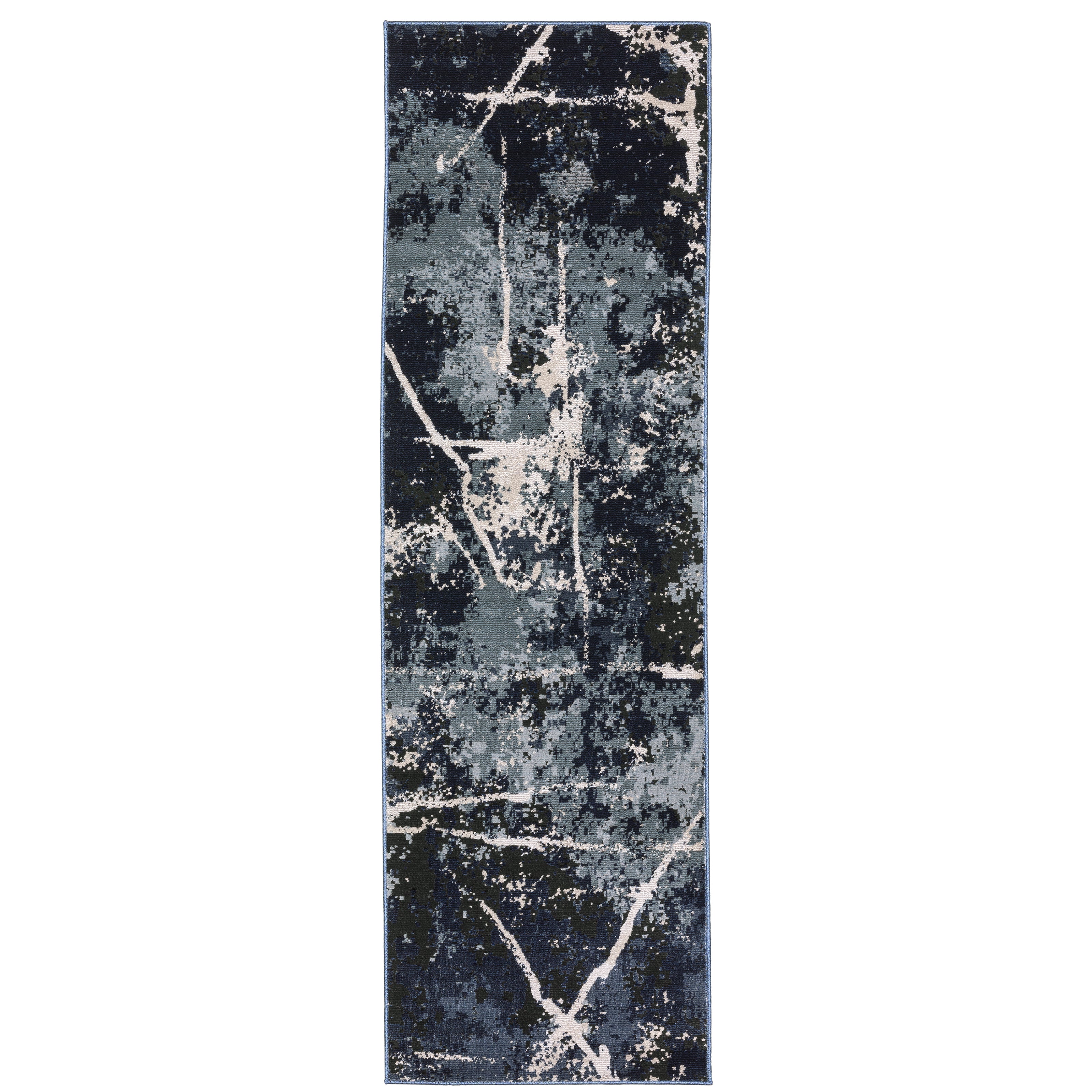 Oriental Weavers Caravan 7150B soft area rug featuring textured design in blue/ grey tones