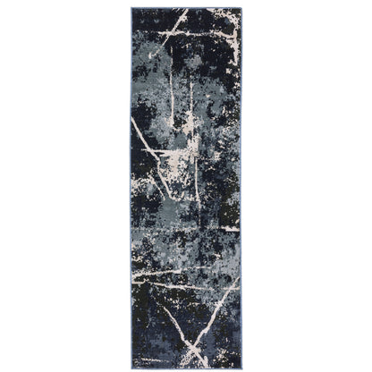 Oriental Weavers Caravan 7150B soft area rug featuring textured design in blue/ grey tones