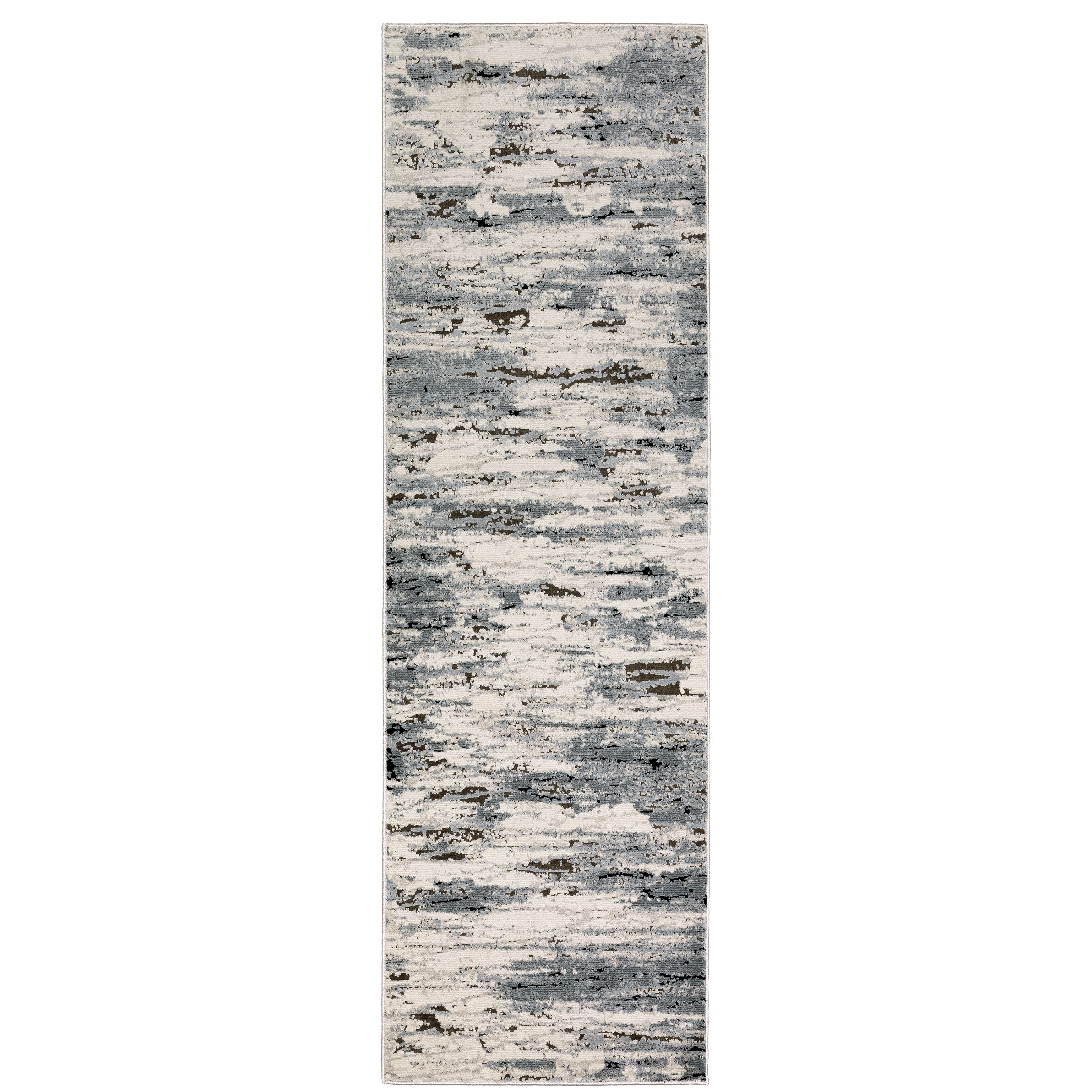 Oriental Weavers Caravan 750W8 soft area rug featuring textured design in blue/ grey tones
