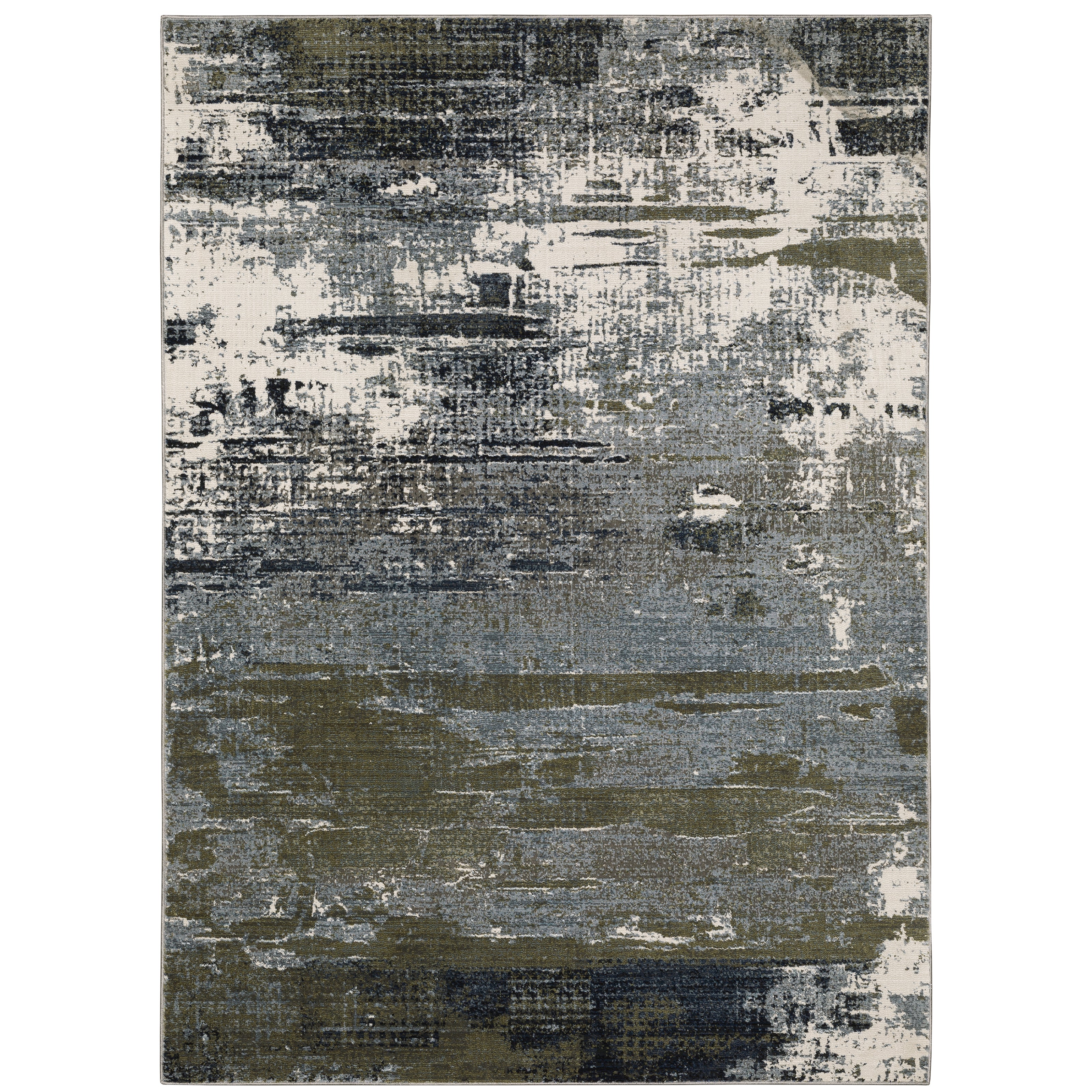 Oriental Weavers Caravan 8020L soft area rug featuring textured design in blue/ green tones
