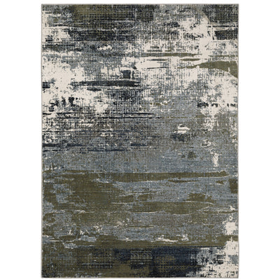 Oriental Weavers Caravan 8020L soft area rug featuring textured design in blue/ green tones
