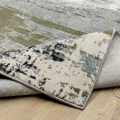 Oriental Weavers Caravan 8020L soft area rug featuring textured design in blue/ green tones