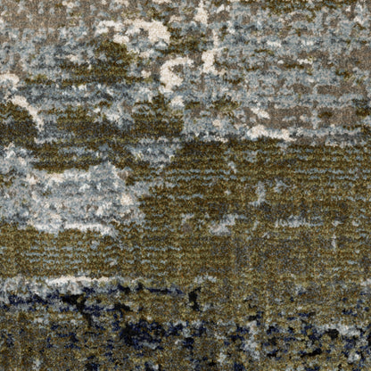 Oriental Weavers Caravan 8020L soft area rug featuring textured design in blue/ green tones