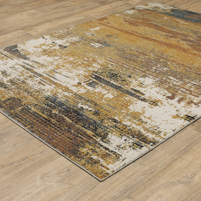 Oriental Weavers Caravan 8020X soft traditional rug featuring textured design in gold/ brown tones