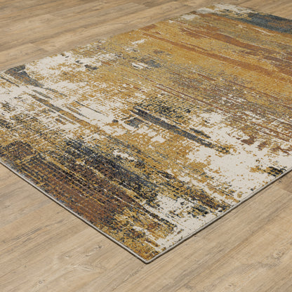 Oriental Weavers Caravan 8020X soft traditional rug featuring textured design in gold/ brown tones
