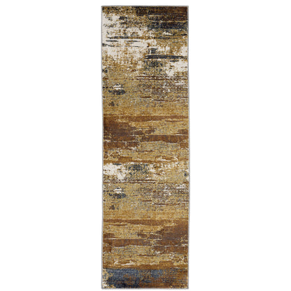 Oriental Weavers Caravan 8020X soft traditional rug featuring textured design in gold/ brown tones