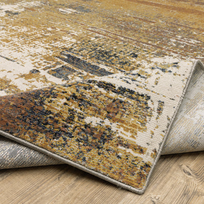 Oriental Weavers Caravan 8020X soft traditional rug featuring textured design in gold/ brown tones