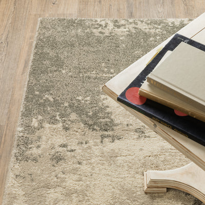 Oriental Weavers Carson 0734D plush modern rug featuring abstract pattern in beige/ grey tones
